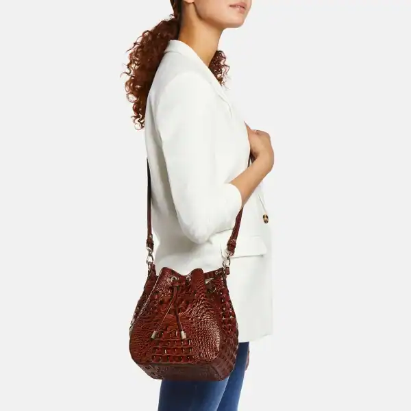 New- Brahmin Melinda Ombre Bucket Bag - Anchor - Image 2