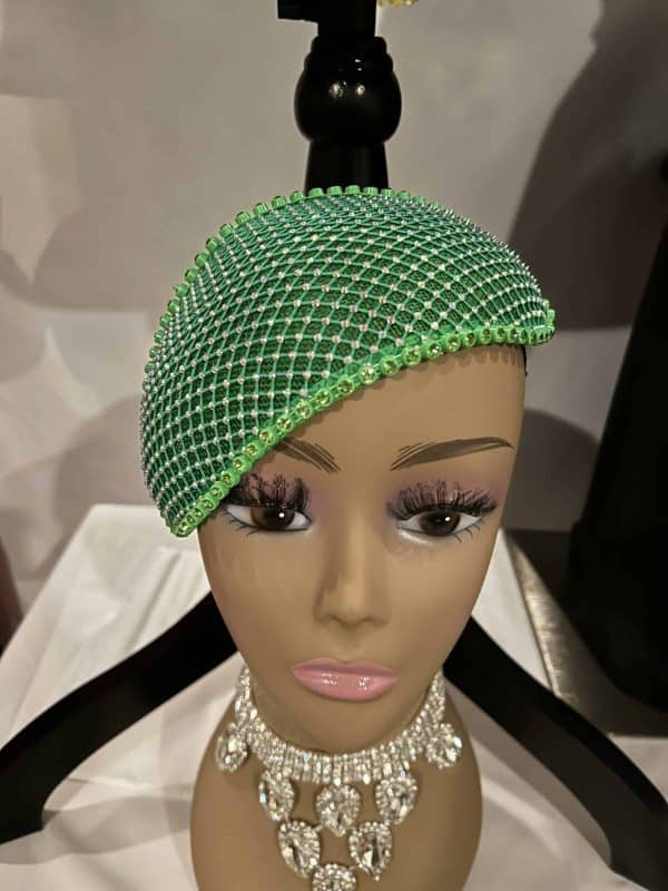 Custom Fascinator (New Headband Wraps) Emerald Green - Image 2