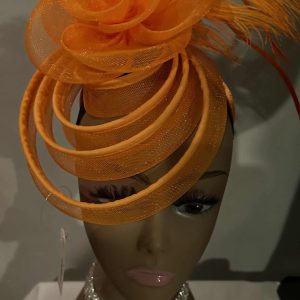 New - Floral Feathered Mesh Fascinator (Selections) - Only Black Left