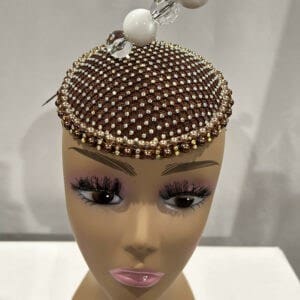 Custom Hat - Upscale Rhinestones Crown Fascinator (Only Brown Left- Hatpin Not Included)