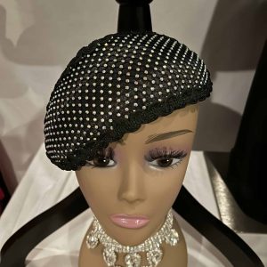 Custom Fascinator (New Black Headband Wraps w/Rhinestones))