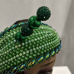 Hat Pin (4 ball) Emerald and Bling