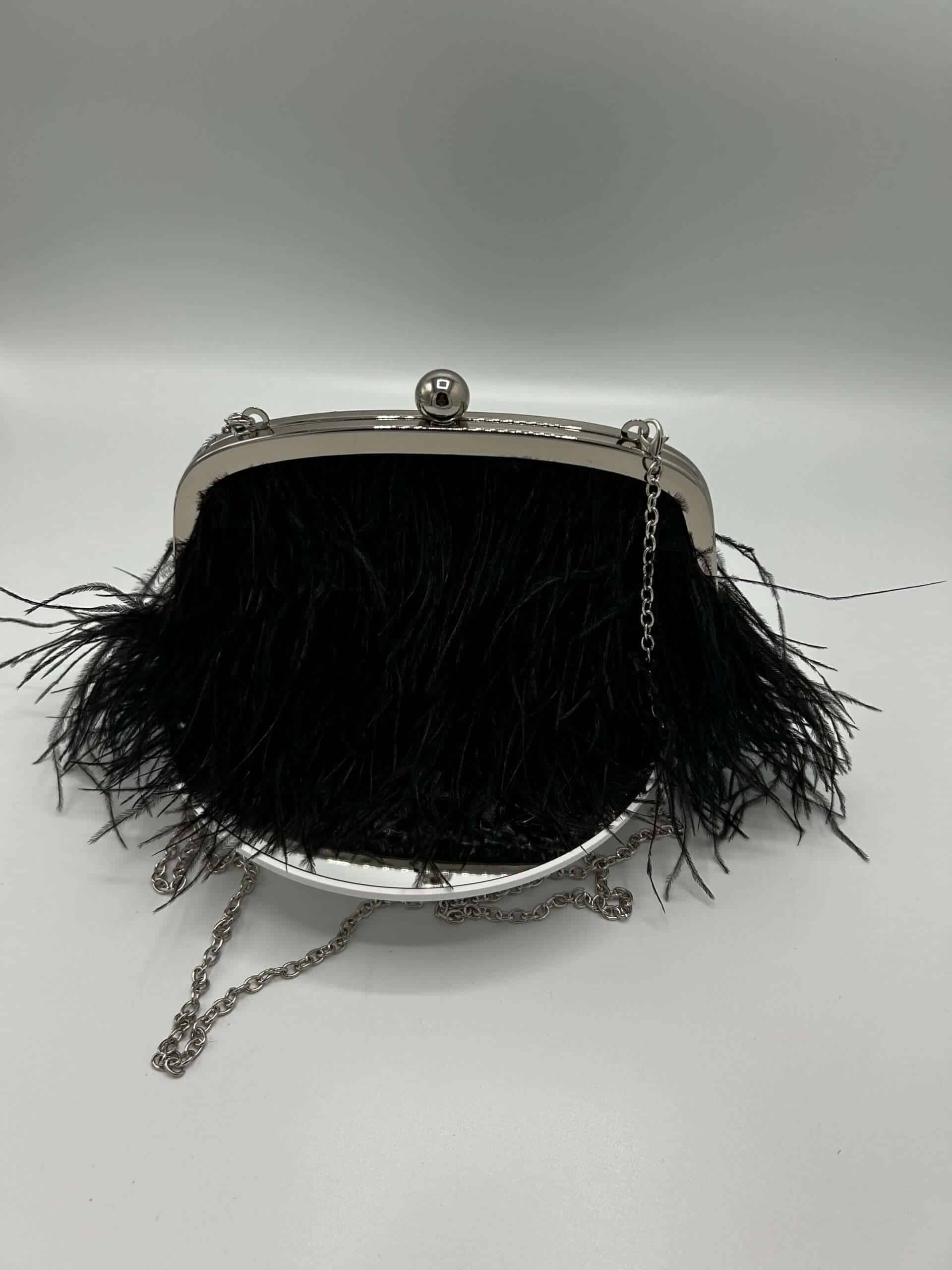Antonio Melani Black Clutch with Shoulder Chain