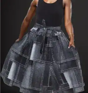 New - Kara Chic Black Printed Skirt (One Size = O/S)