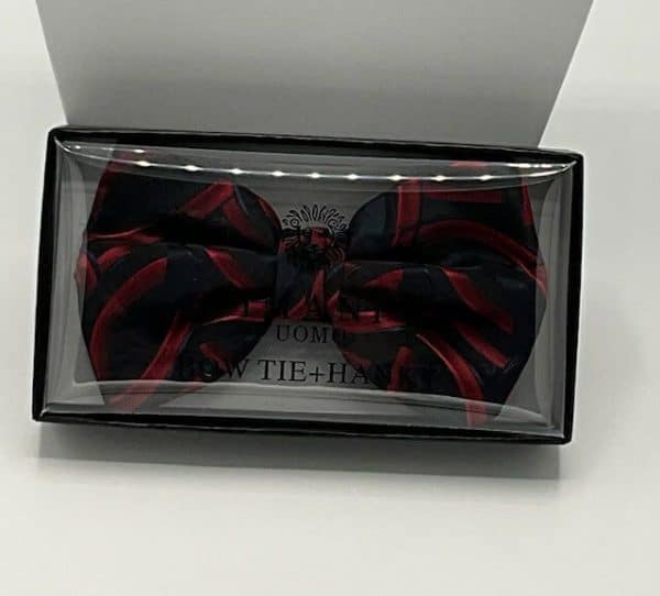 Bow Tie Navy and Red Stripes