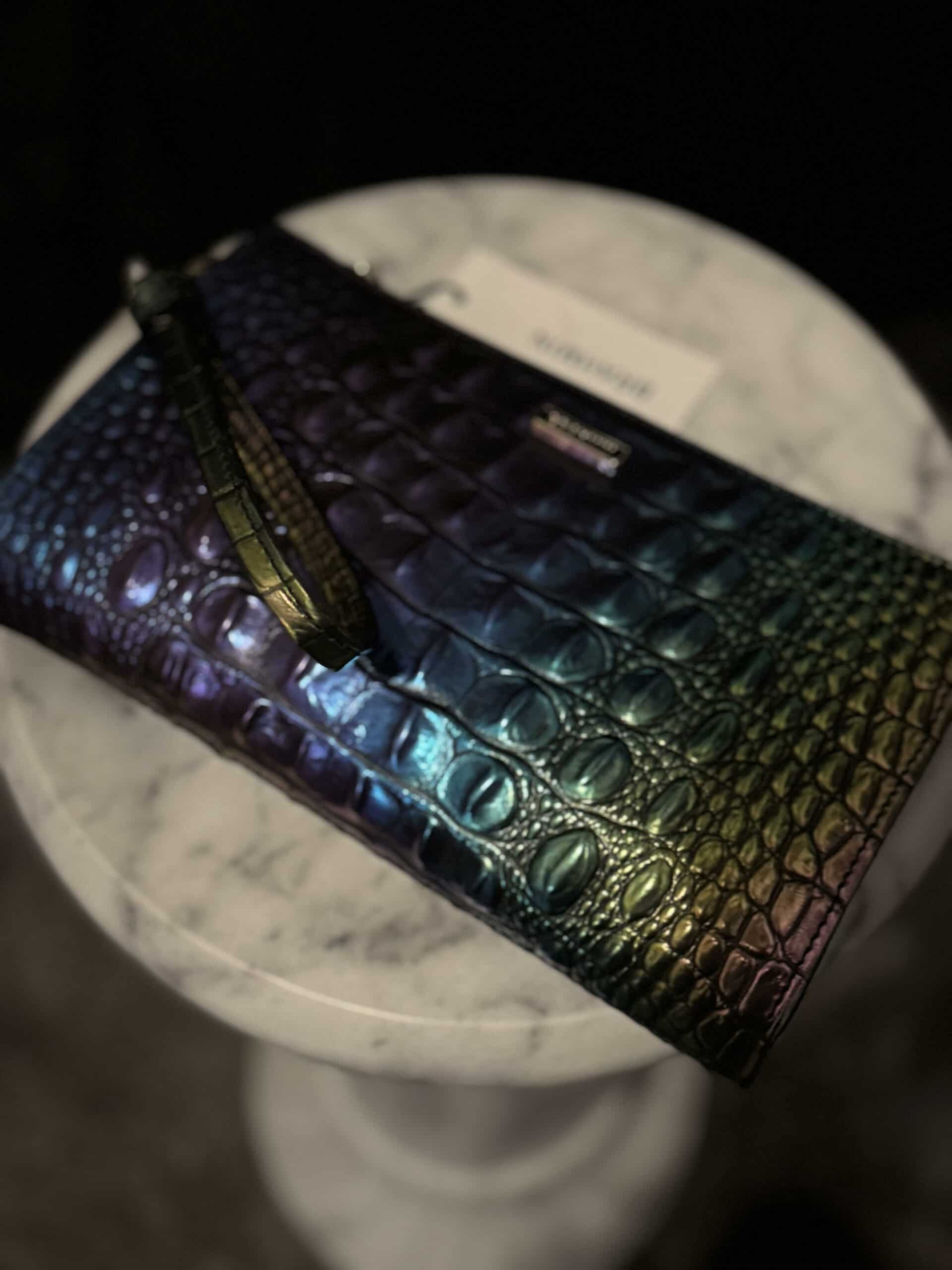 New – Brahmin Daisy Wristlet or Clutch (Purple Multi)