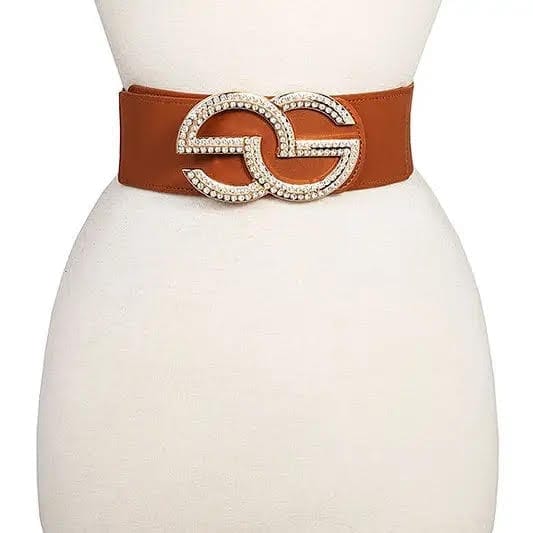 Belt – Rhinestone Stretch (2 Selections) (O/S) Green or Brown