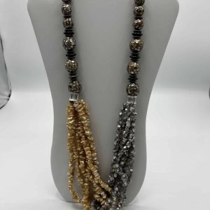 Custom Brown and Carmel Grey Statement Necklace