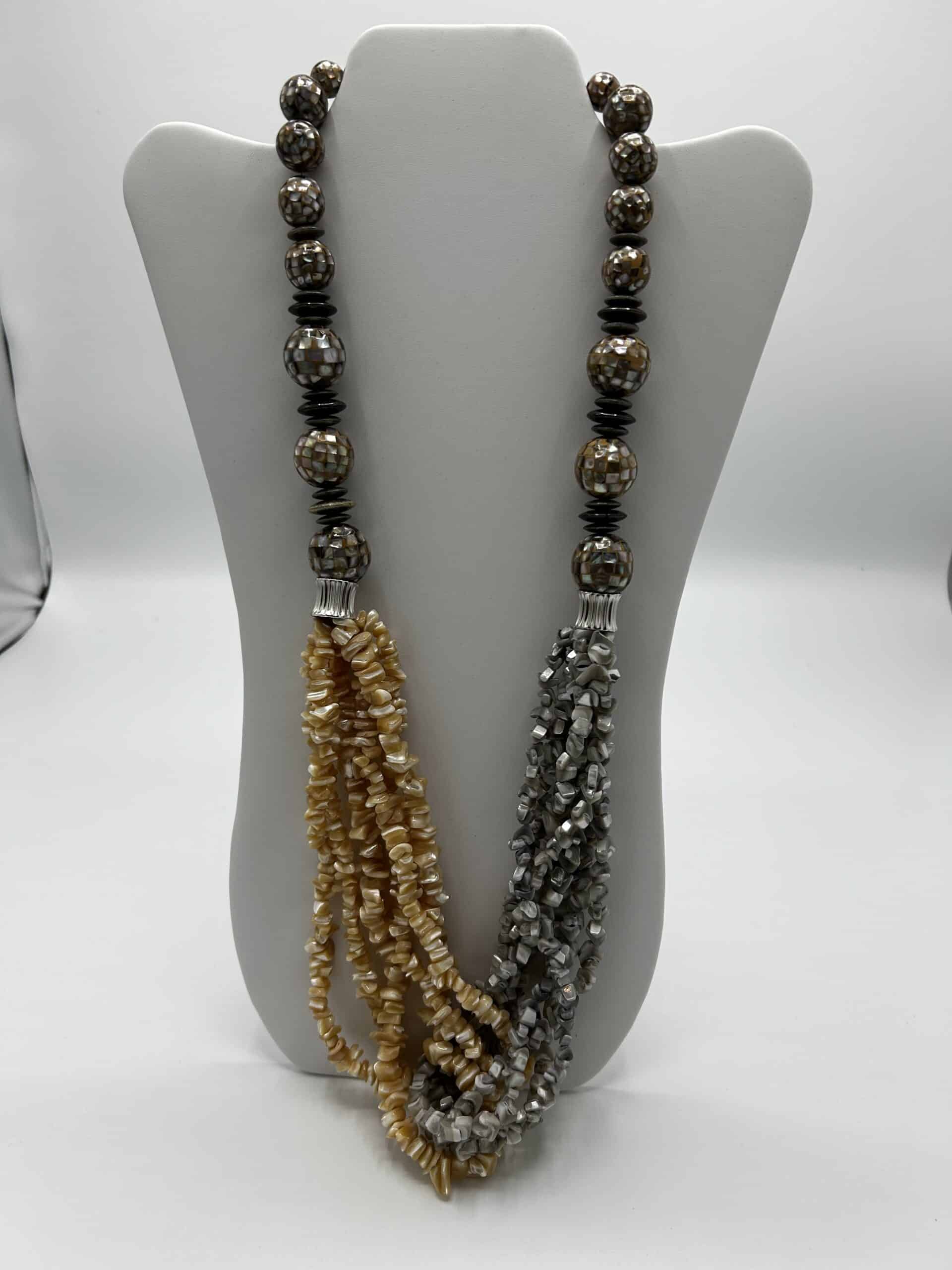 Custom Brown and Carmel Grey Statement Necklace