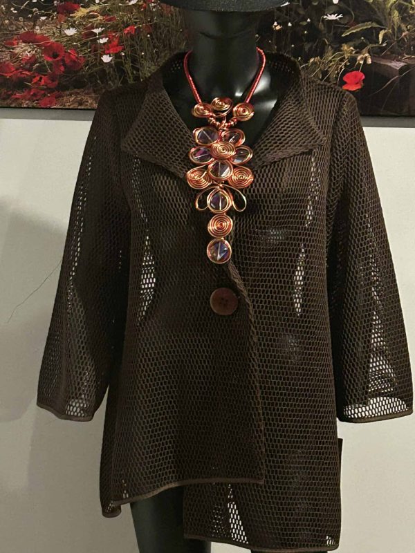 Design Today Brown Mesh Jacket (Size LG)