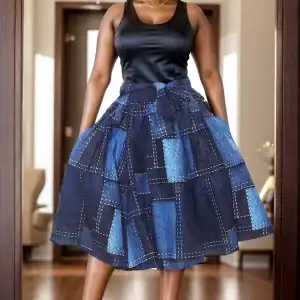 New - Designer Print Mid Length Skirt (O/S)