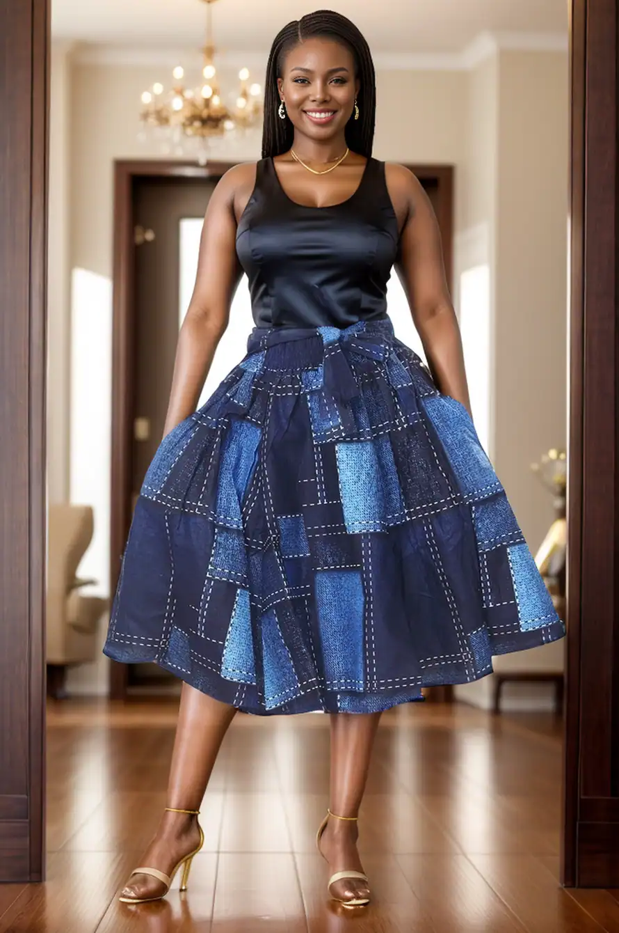 New – Designer Print Mid Length Skirt (O/S)