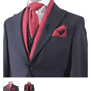 New - Men Designer Verse IX Scarf & Tie Set (Maroon) S25