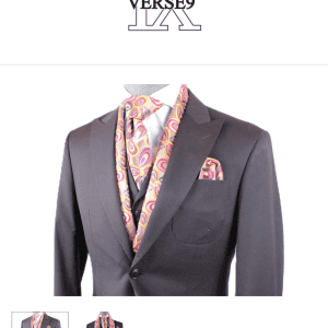 New - Designer Verse IX Scarf & Tie Set (Tan and Red)  S21