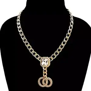 Double O Circle Dangle Chain Necklace (Selections)