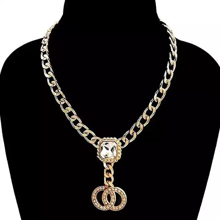 Double O Circle Dangle Chain Necklace (Selections)