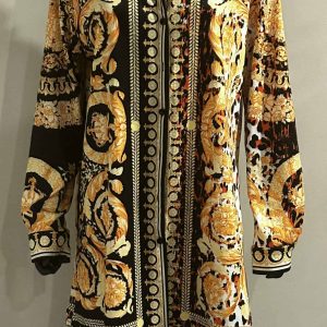 Fashion Designer Gold/Black Top (Size 3XL)