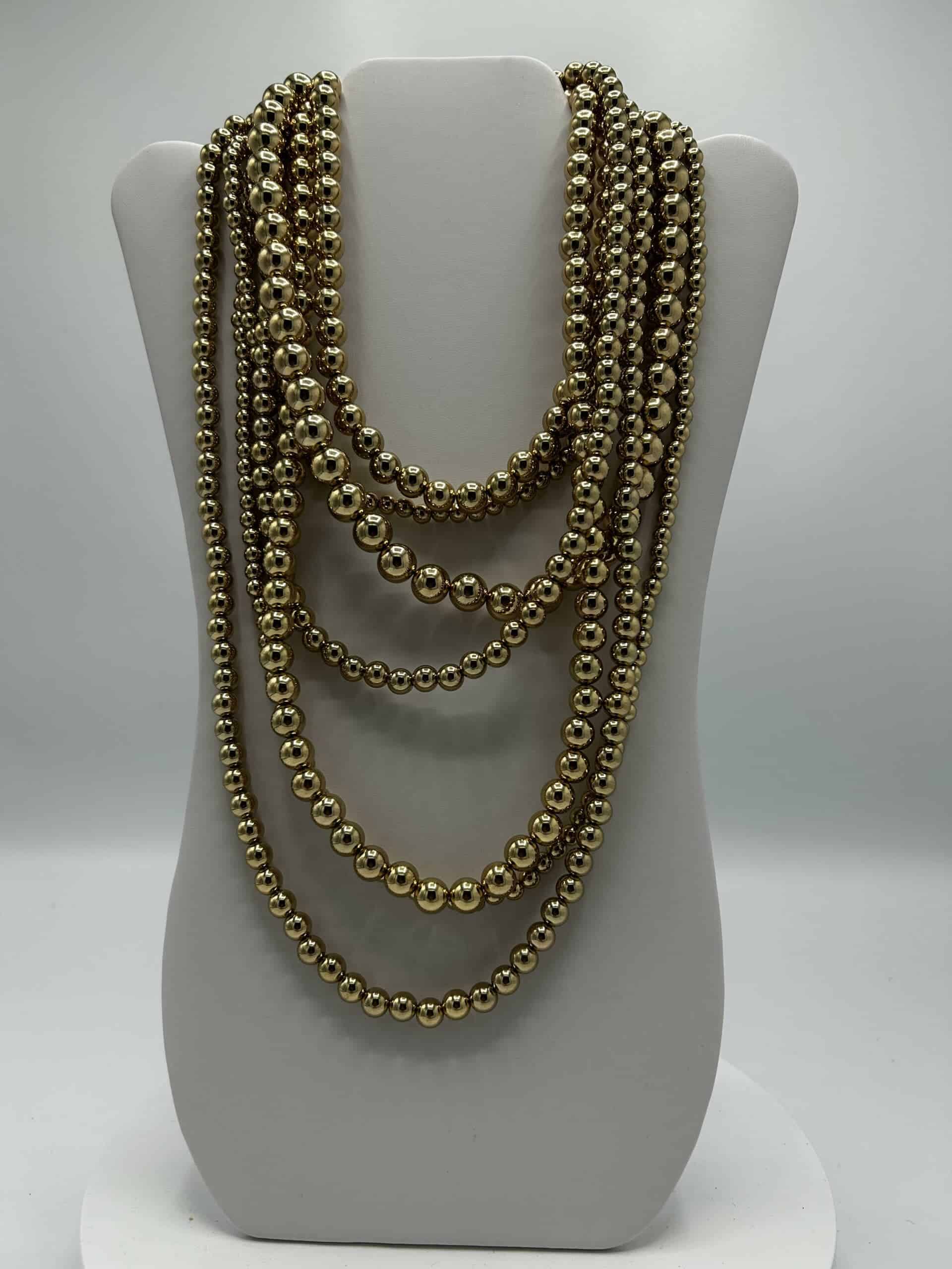SOLD Fashion Gold Multi Strand Necklace