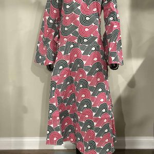 Fashion Green and Pink Wrap Dress (Size One Size - O/S)