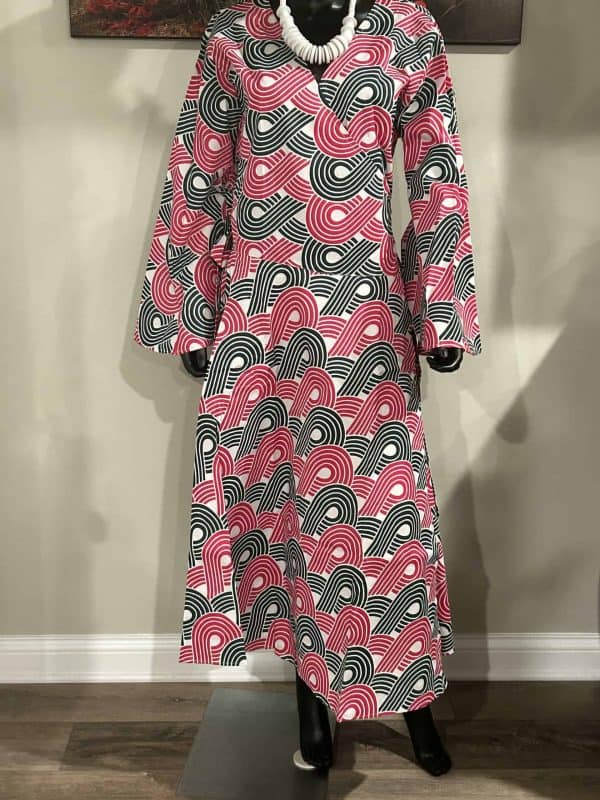 Fashion Green and Pink Wrap Dress (Size One Size - O/S)