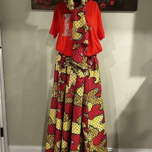 Fashion Red/Yellow Skirt w/Scarf (O/S)