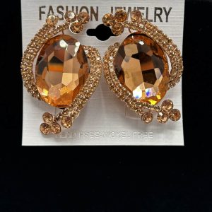 Fashion Peach Stone Clip On Earrings