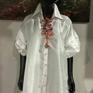 Fashion White High Low Top or Dress (One Size - O/S)