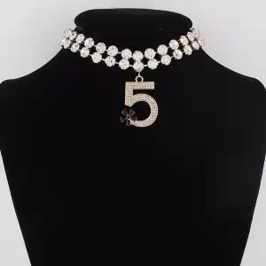 Flower F Choker Gold Necklace