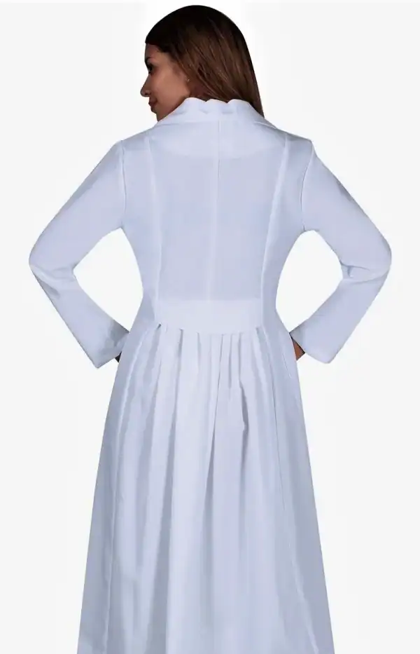 New - White Usher Dress w/ Pleated Back (Size 16) - Image 2