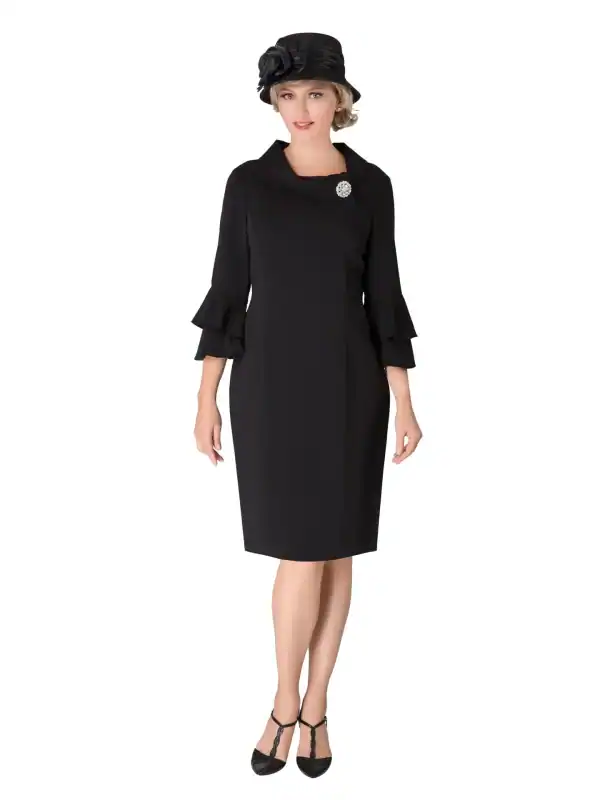 New - Giovanna Navy Cowl Neck Dress (14W)