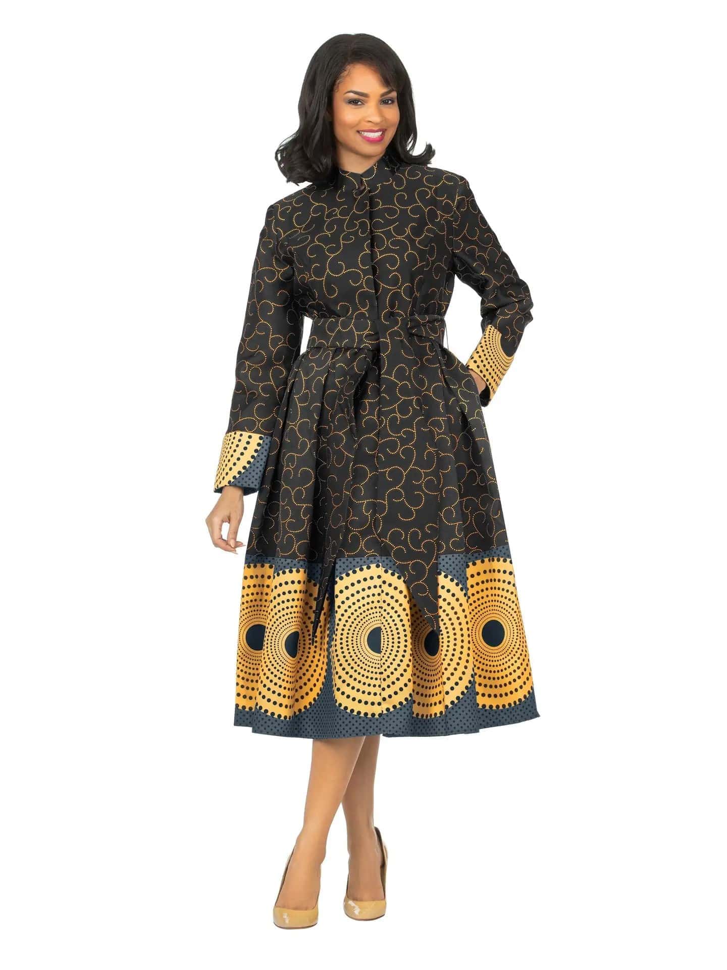 New – Designer Church Dress Black/Gold Size 18