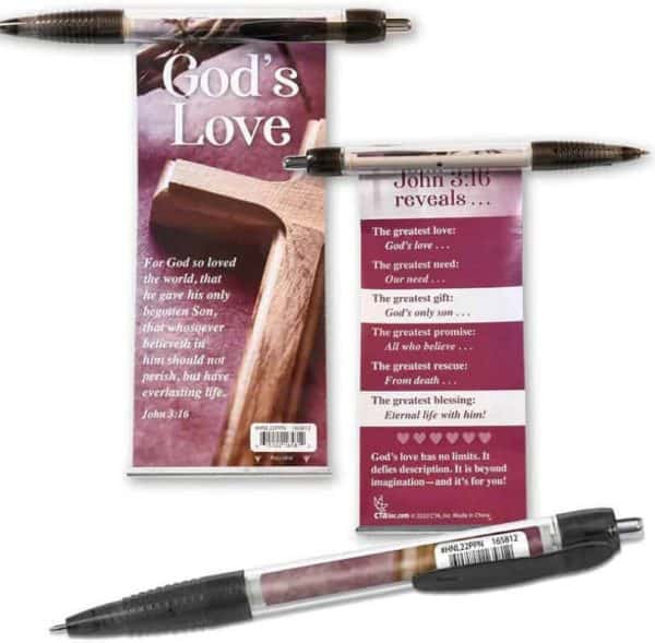 Pull-Out Ink Pens - God's Love Banner