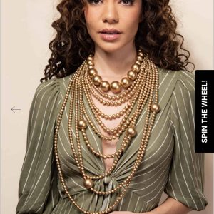 Gold Beaded Multi Strand Necklace
