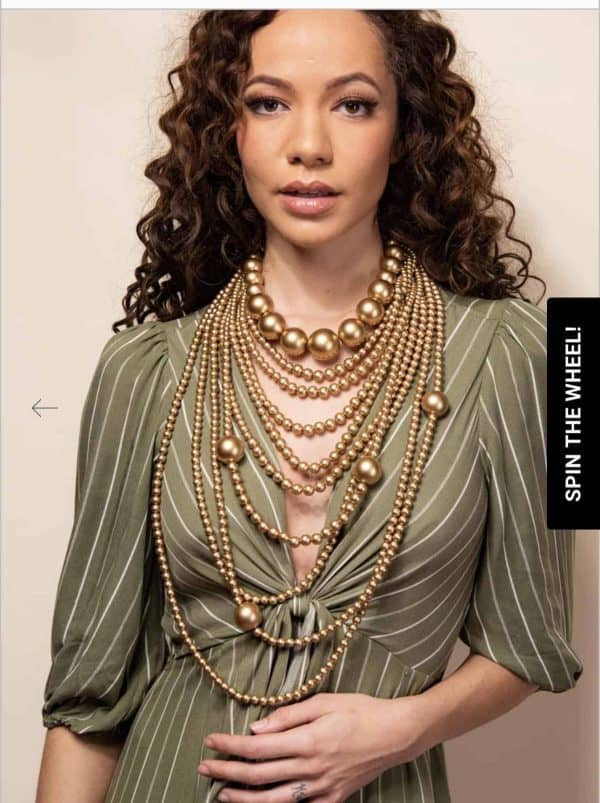 Gold Beaded Multi Strand Necklace