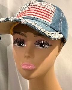 Hat - Light Denim American Flag