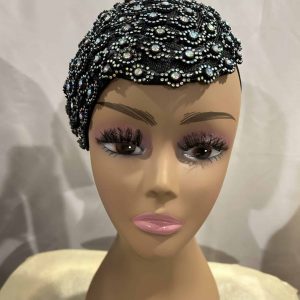 Custom Hat - Upscale Unique Crown with Tail with Iridescent Stones Fascinator
