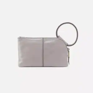 Hobo Wristlet Grey Leather