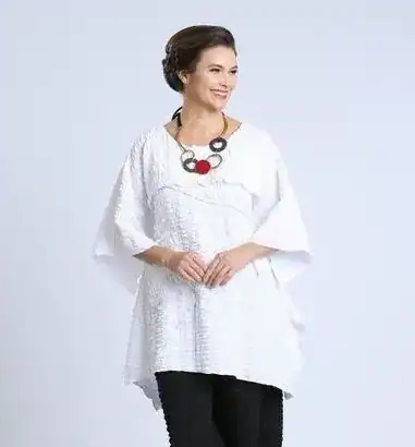 IC Pucker Bubble Tunic Top (Black Left – XXL)