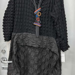 New- Pucker/Bubble Black Dress (Fits (S-XL) - Very Unique