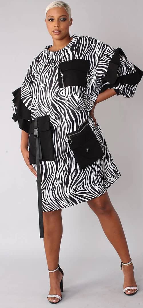 New – FOR HER Zebra Dress or Tunic (Love IT) (1X/2X)