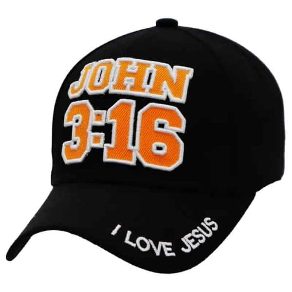 New - John 3:16 (Black w/Orange letters)