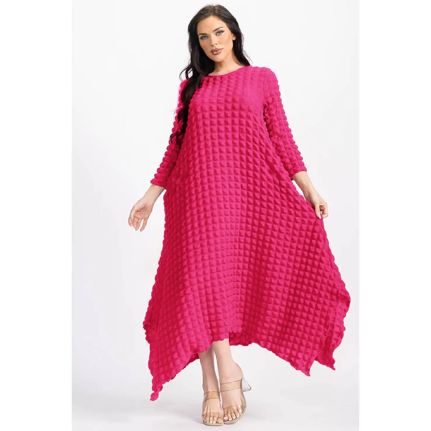 New – Fuchsia Popcorn Dress (Sizes S-XL) Selection