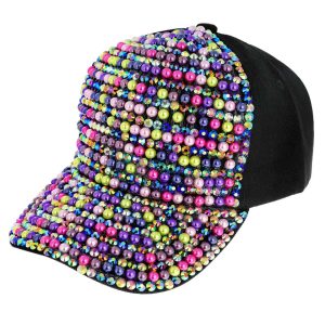Rhinestone Iridescent Pearl Bling Cap ( 1 Left)