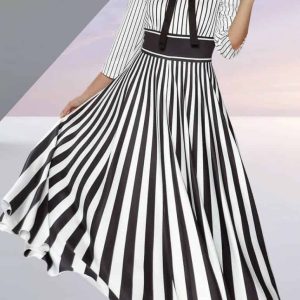 Love The Queen Black/White Long Maxi with Bow (Size 1X)