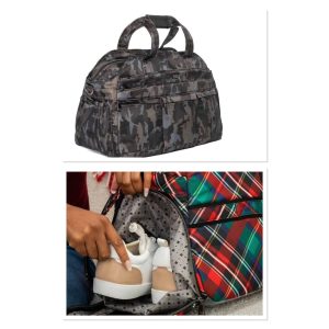 Lug Large Quilted Duffle Bag w/Shoe Storage - Black Camo