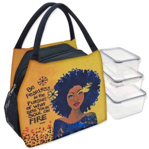 New - Designer Lunch Tote with Container (Yes) - Soul On Fire!