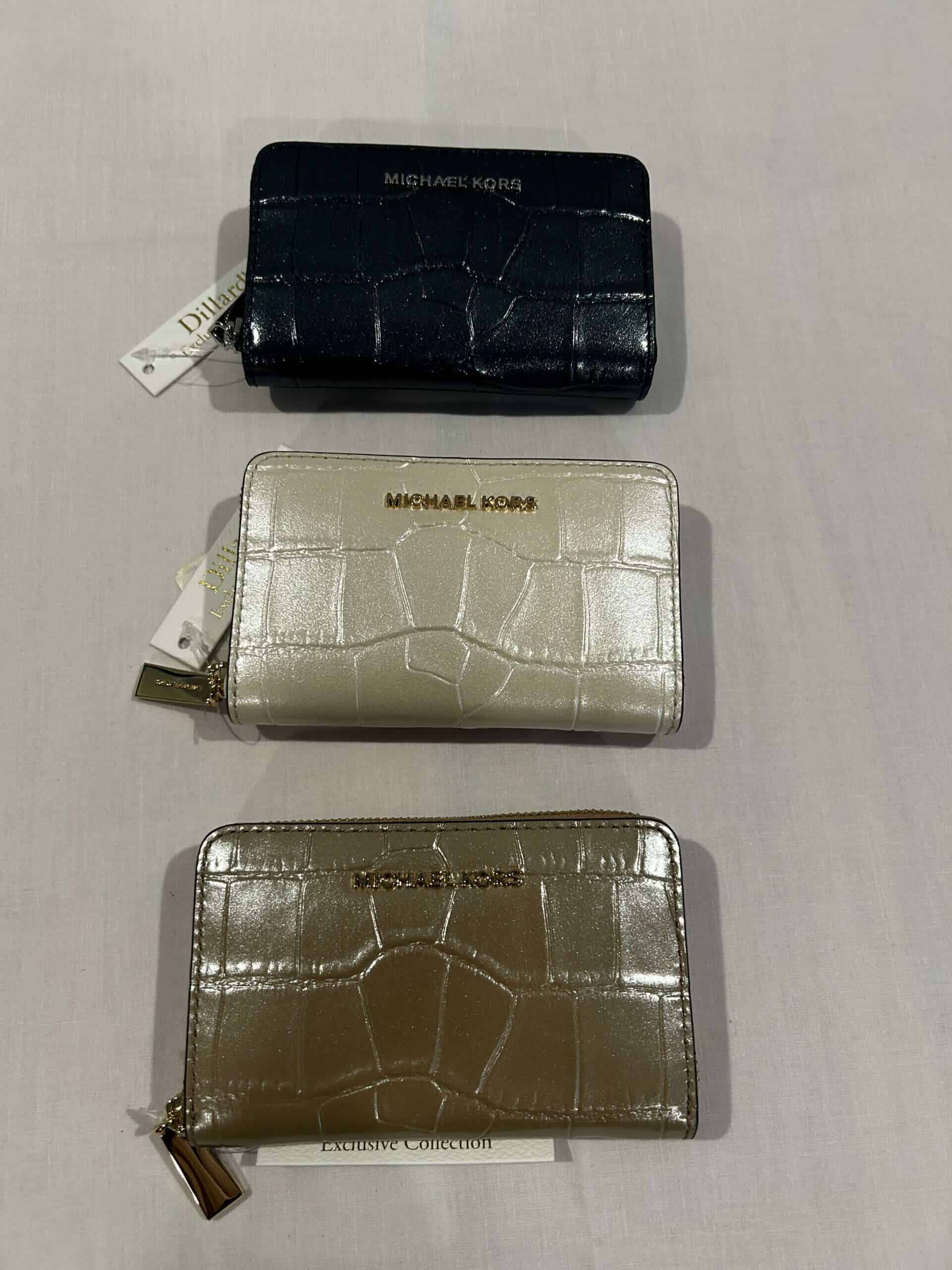 Michael Kors Embossed Patent (Pearl, Blue Metallic or Tan) Card Case (Selection)