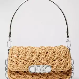 Michael Kors Parker Straw White Accent Bag
