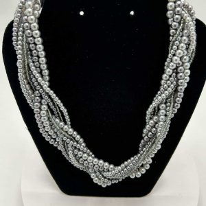 Multi Silver Twisted Necklace