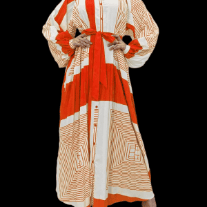 N by Nancy Orange Pleated Dress (2 Selection  Sizes)